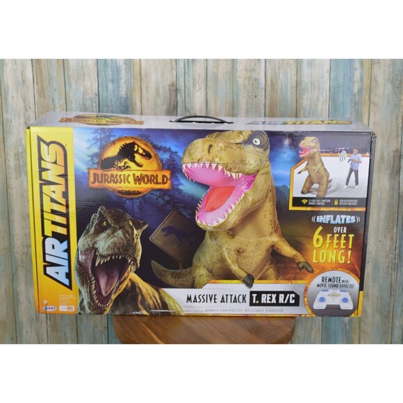 Air Titans Jurassic World Inflatable T Rex Rc 6FT Massive Attack Dinosaur NEW - Picture 1 of 13